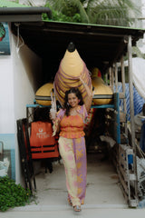 Diya khuarana in Sugar sun backless top + pants