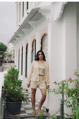 Lace me not shirt + tube top + shorts