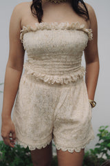 Lace me not shirt + tube top + shorts