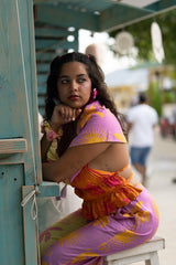 Diya khuarana in Sugar sun backless top + pants