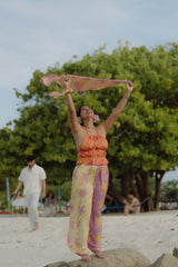 Diya khuarana in Sugar sun backless top + pants