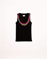 Rainbow tassel denim + tank