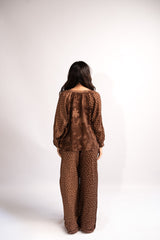 Safari balloon sleeve top