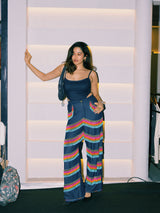 Anmol Dua in Rainbow tassel denim