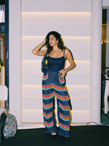 Anmol Dua in Rainbow tassel denim