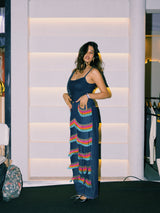 Anmol Dua in Rainbow tassel denim