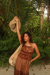 Anmol dua in 3 layered skirt + backless top