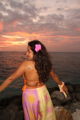 Diya khuarana in Sugar sun backless top + pants