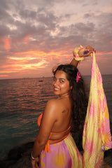 Diya khuarana in Sugar sun backless top + pants