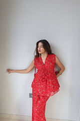 Rani top + pants - red