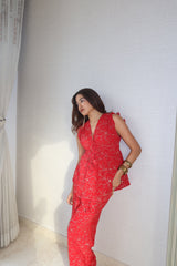 Rani top + pants - red