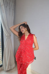 Rani top + pants - red