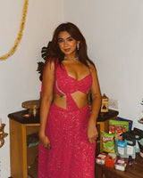 Rebel Kid in Rani saree