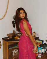 Rebel Kid in Rani saree