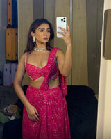 Rebel Kid in Rani saree