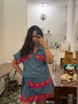 Tassel love story shirt + skorts