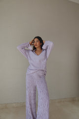 Silver lining top + smocking pants