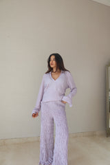 Silver lining top + smocking pants