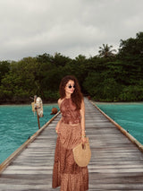 Shivani Parihar in Safari 3 layered skirt + backless top (