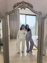 Silver lining top + smocking pants