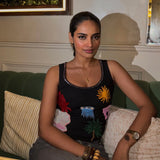 Jahnavi in Marine tank top - black