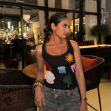 Jahnavi in Marine tank top - black