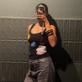 Jahnavi in Marine tank top - black