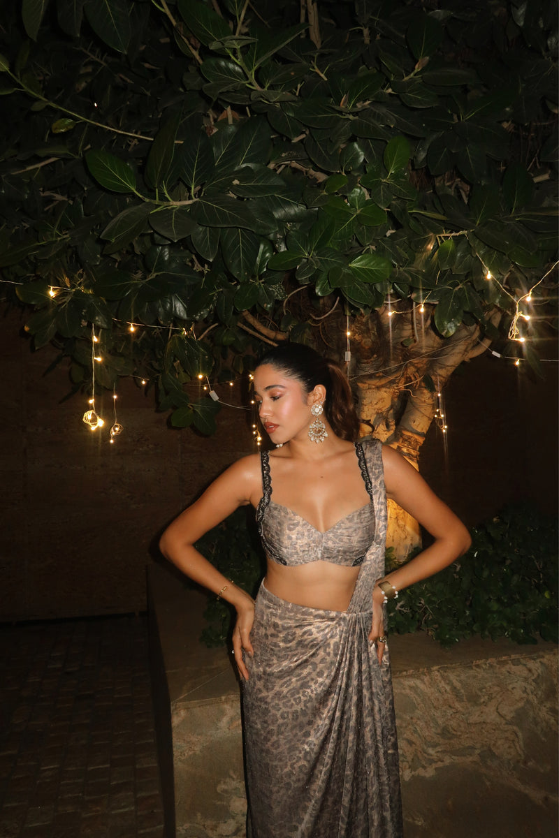 Leopard saree