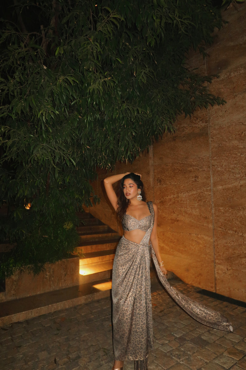 Leopard saree