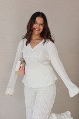 Silver lining top + smocking pants