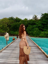Shivani Parihar in Safari 3 layered skirt + backless top (