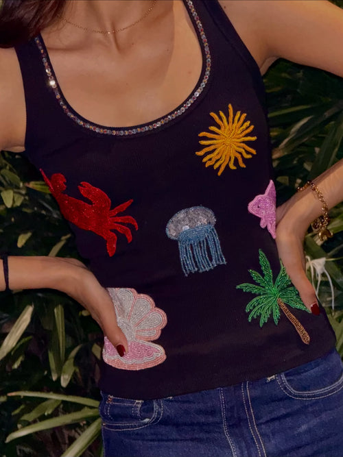 Marine tank top - black