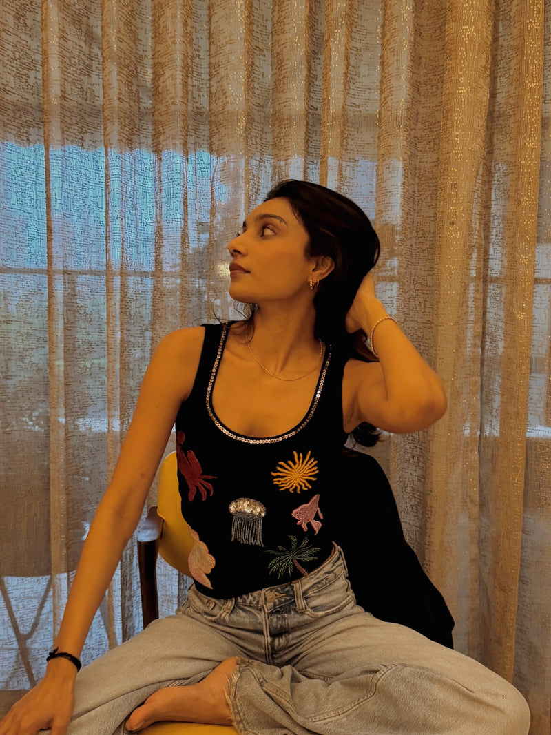 Marine tank top - black