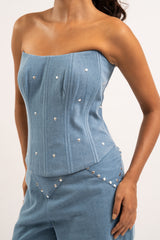 Heart breaker denim corset