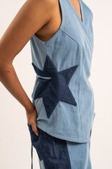 Star denim top