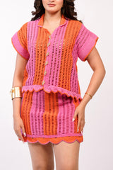 Candy crochet short shirt